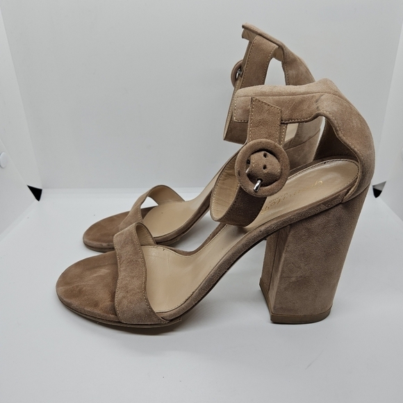 Gianvito Rossi Versilia 100 tan suede ankle strap sandals heels EU 39 - Picture 4 of 14